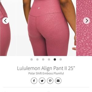 like new, lululemon align pant emboss plumful 25"